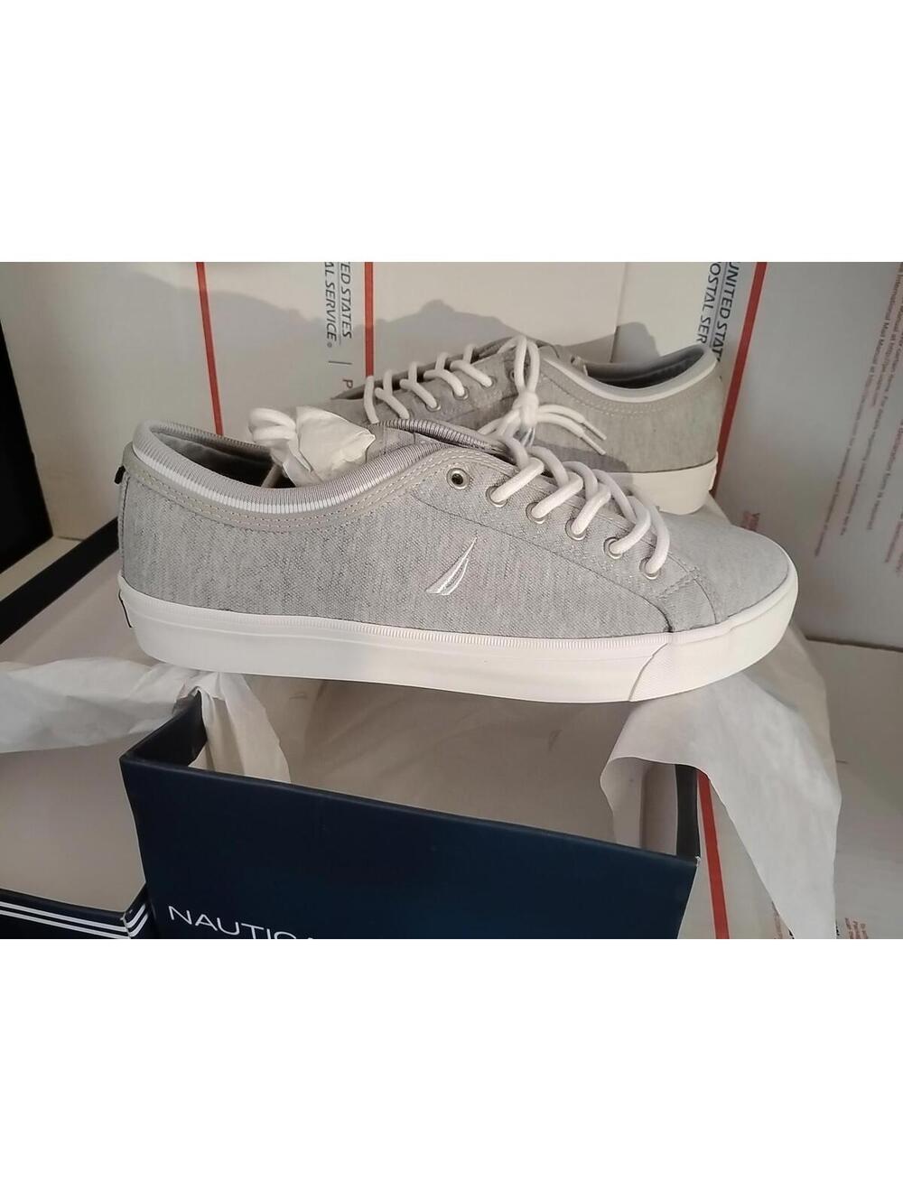 Nautica Hull 2 Oxford Fashion Sneaker Boat Shoe Low Grey Men's Size 9.5 (☆t6)